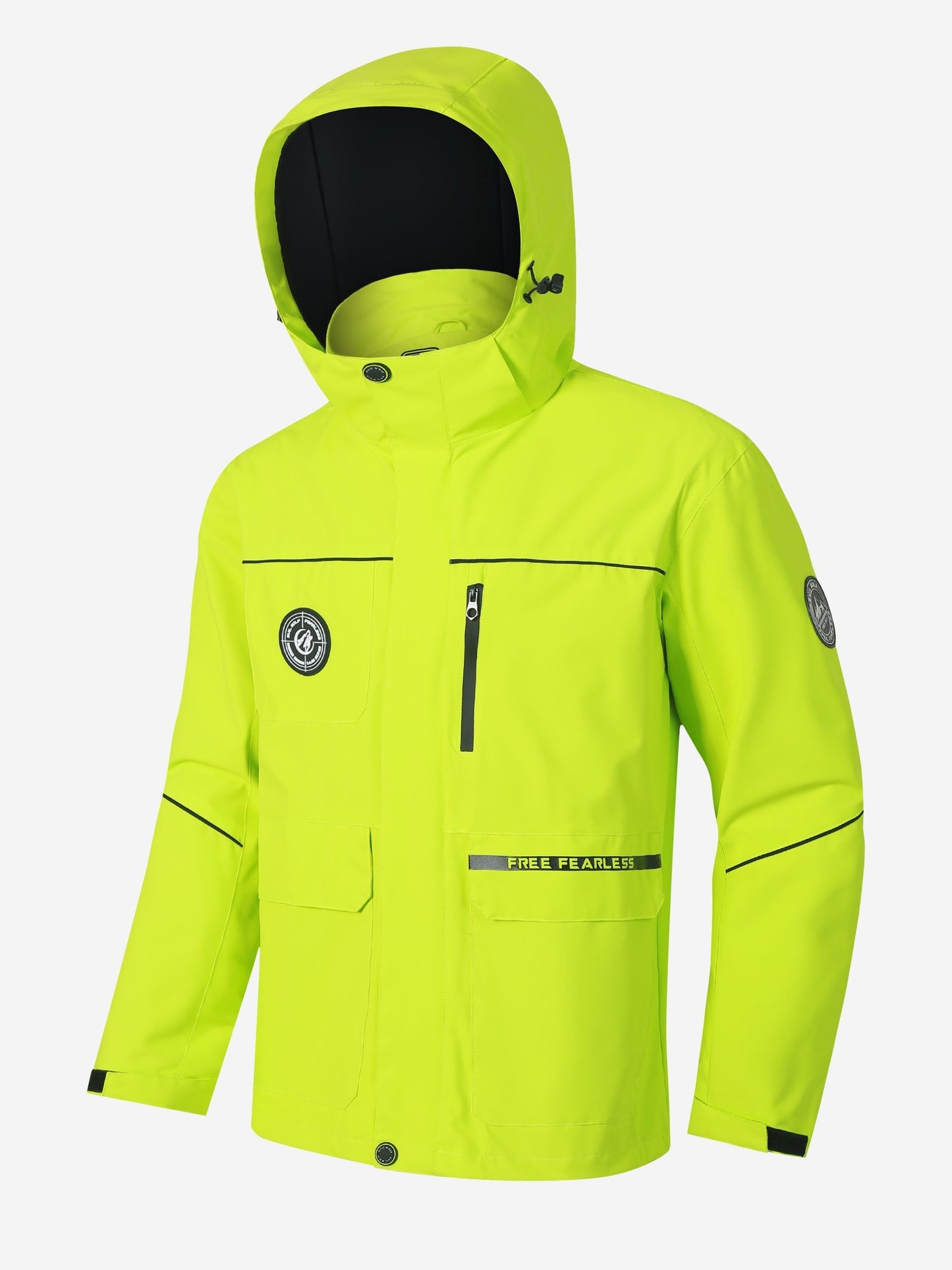 Herren Outdoor-Jacke – Wasserabweisend – Mit Kapuze – Vielseitige Taschen – Windschutz