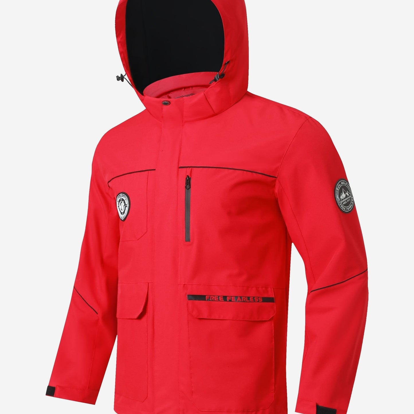 Herren Outdoor-Jacke – Wasserabweisend – Mit Kapuze – Vielseitige Taschen – Windschutz