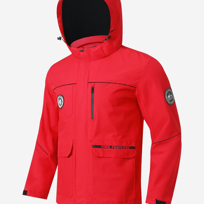 Herren Outdoor-Jacke – Wasserabweisend – Mit Kapuze – Vielseitige Taschen – Windschutz