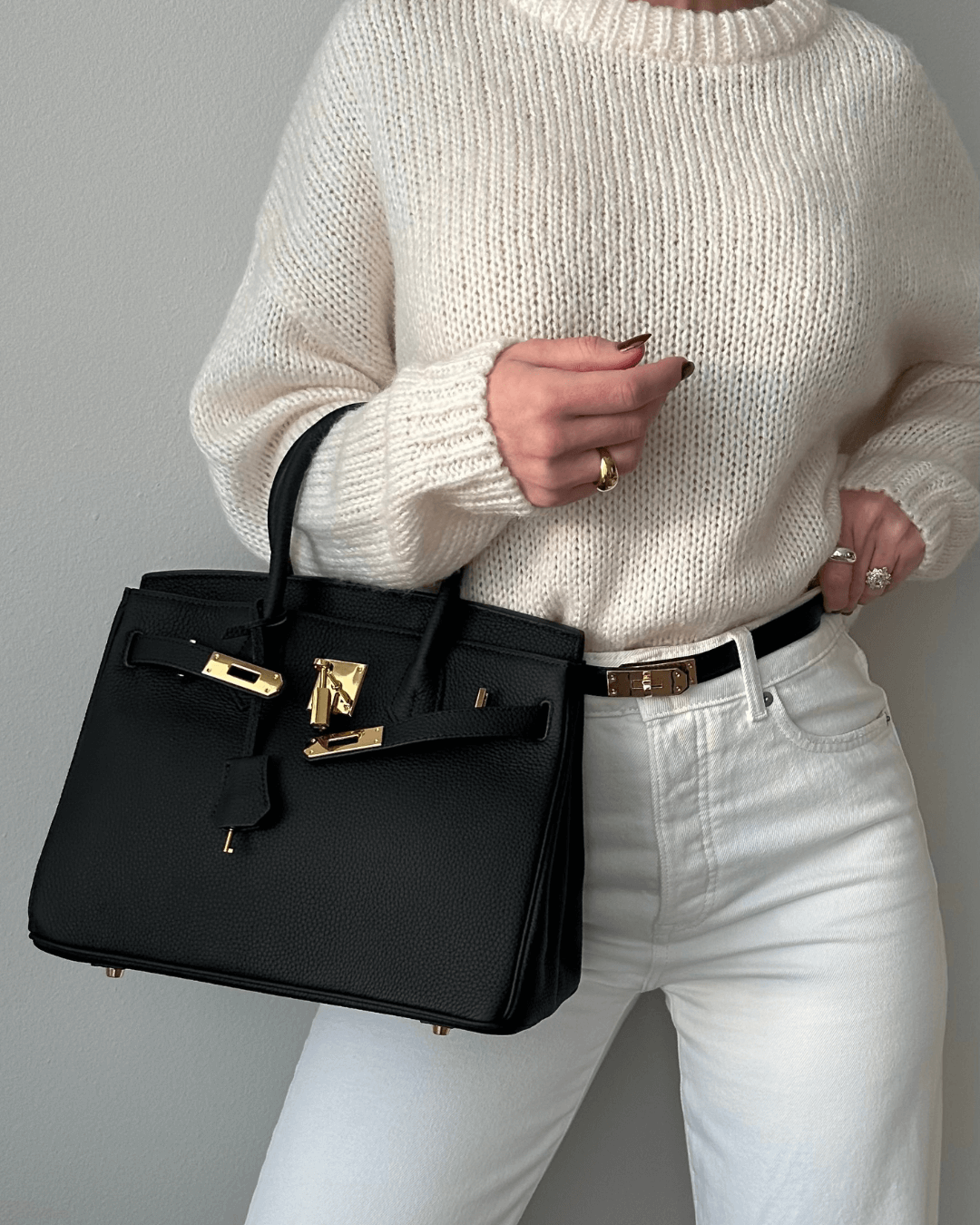 Große lederhandtasche für frauen