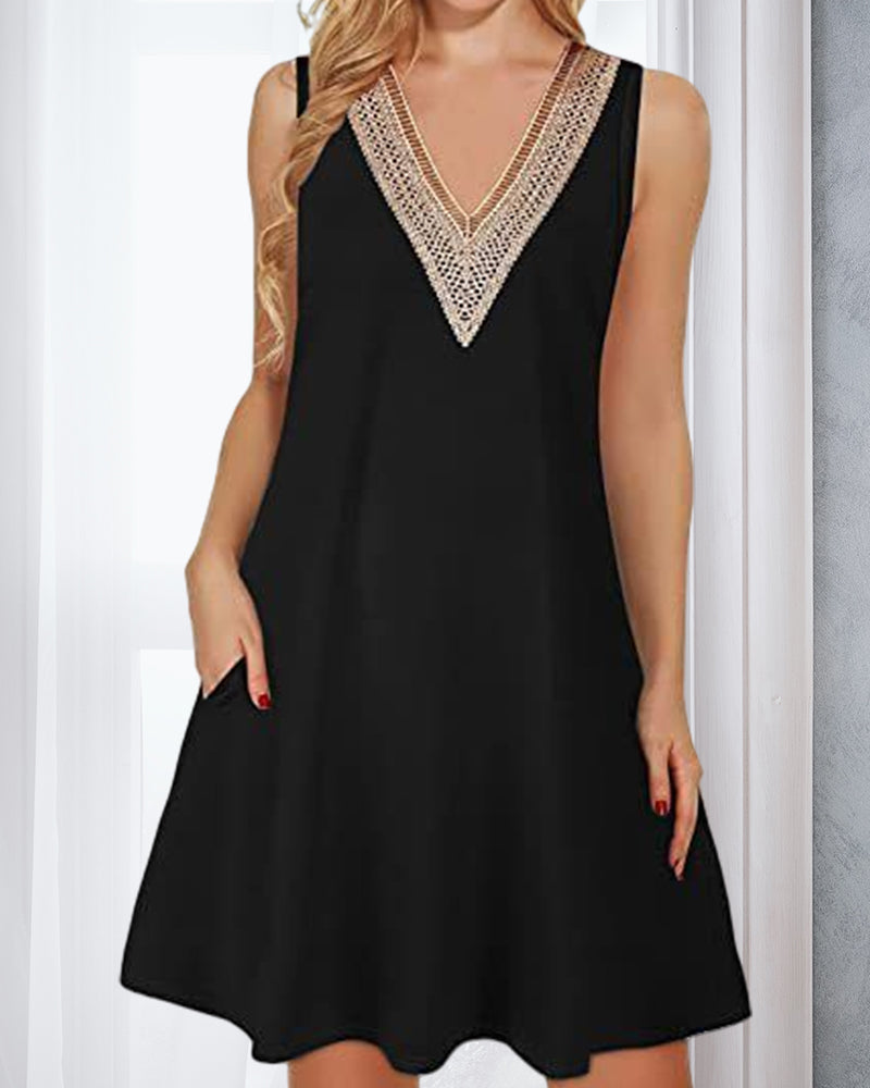 Ärmelloses Damenkleid Mit V-Ausschnitt – Elegant & Bequem