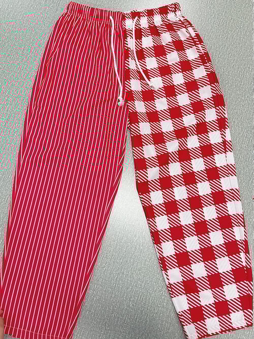 Damen Freizeithose – Lockerer Schnitt – Baumwoll-Leinen-Mix – Gemustert mit Kordelzug