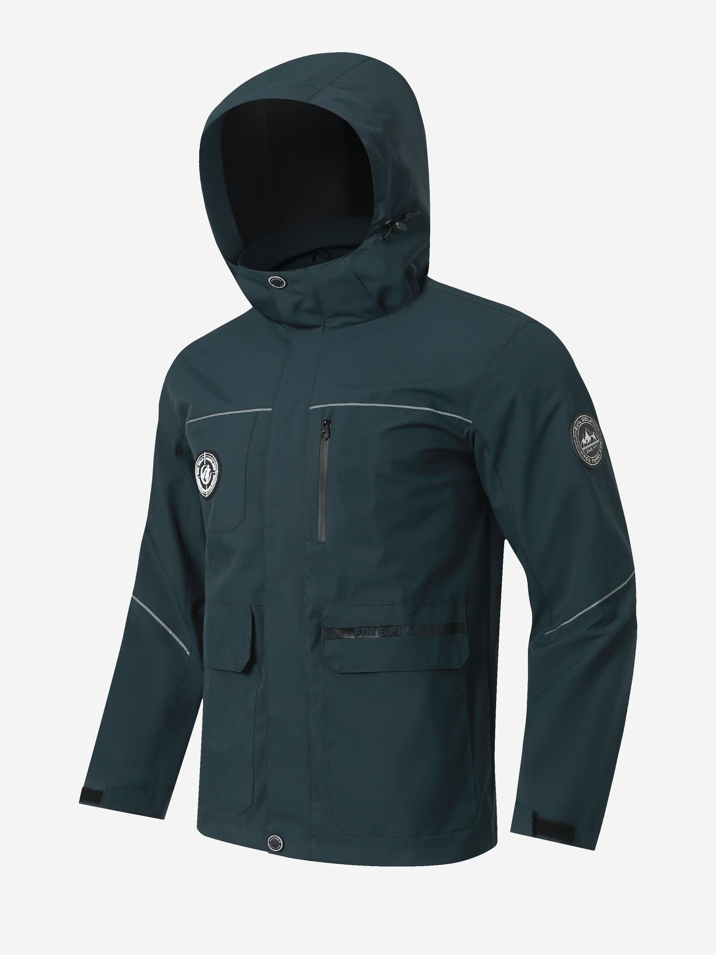 Herren Outdoor-Jacke – Wasserabweisend – Mit Kapuze – Vielseitige Taschen – Windschutz