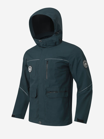 Herren Outdoor-Jacke – Wasserabweisend – Mit Kapuze – Vielseitige Taschen – Windschutz