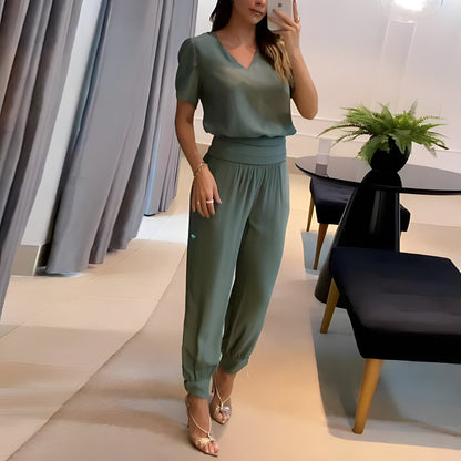 Bluse und Hose Set | Atmungsaktive Freizeitkleidung aus Polyester