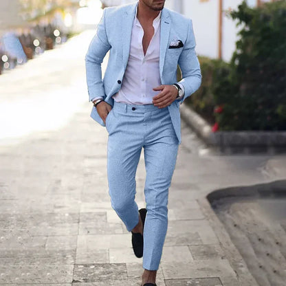 Herren Anzug – Slim Fit – Zweiteilig mit Blazer und Hose – Eleganter Schnitt