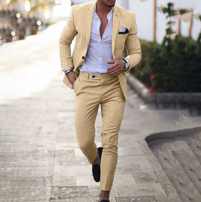 Herren Anzug – Slim Fit – Zweiteilig mit Blazer und Hose – Eleganter Schnitt