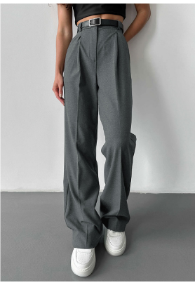 Damen Bundfaltenhose – High Waist – Weites Bein – Elegante Passform