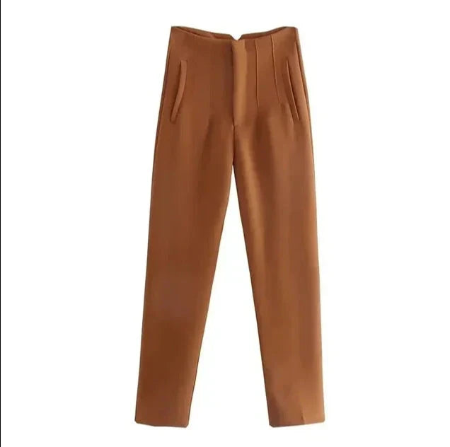Damen Hose – High Waist – Gerade Passform – Knöchellang – Eleganter Schnitt