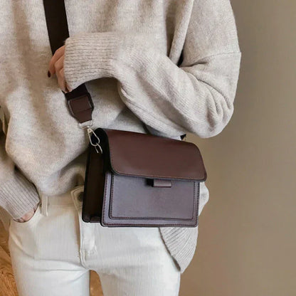 Damen Crossbody-Tasche – Rechteckig & Minimalistisch – Glatte Leder-Optik – Verstellbarer Riemen