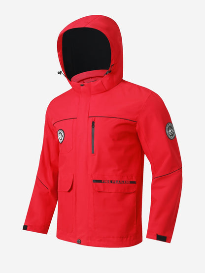 Herren Outdoor-Jacke – Wasserabweisend – Mit Kapuze – Vielseitige Taschen – Windschutz
