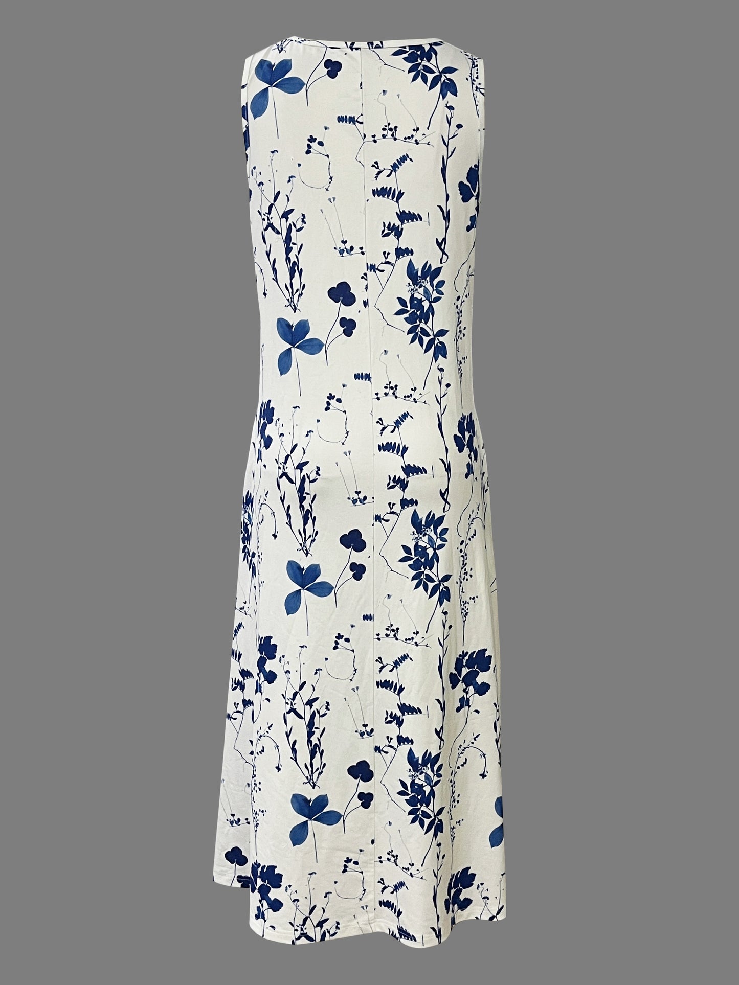 Tanktopkleid mit blumenmuster für damen mit zwei taschen