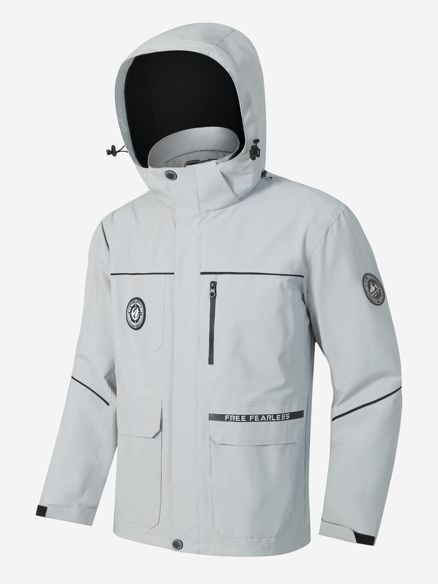 Herren Outdoor-Jacke – Wasserabweisend – Mit Kapuze – Vielseitige Taschen – Windschutz