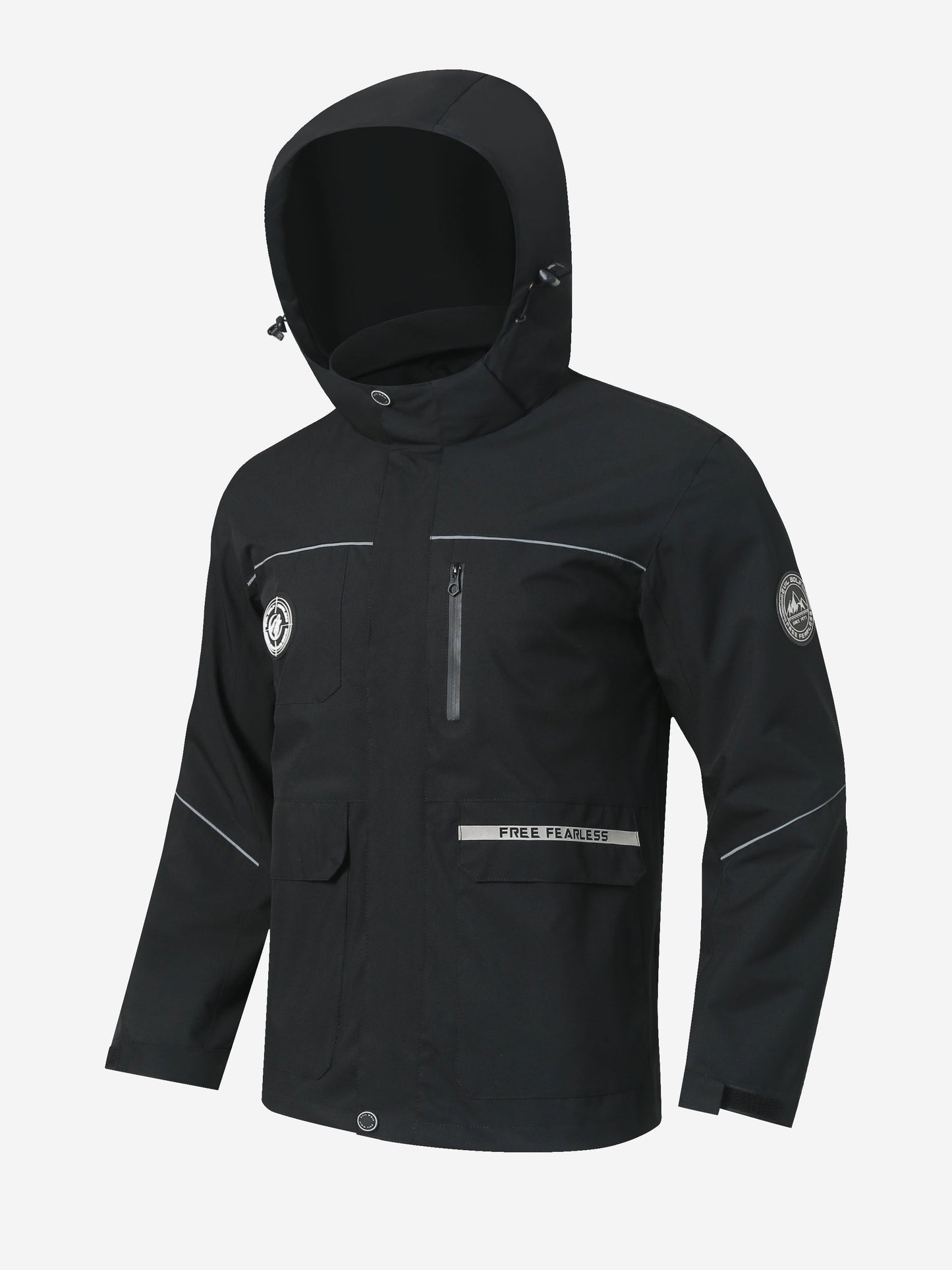 Herren Outdoor-Jacke – Wasserabweisend – Mit Kapuze – Vielseitige Taschen – Windschutz