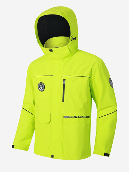 Herren Outdoor-Jacke – Wasserabweisend – Mit Kapuze – Vielseitige Taschen – Windschutz