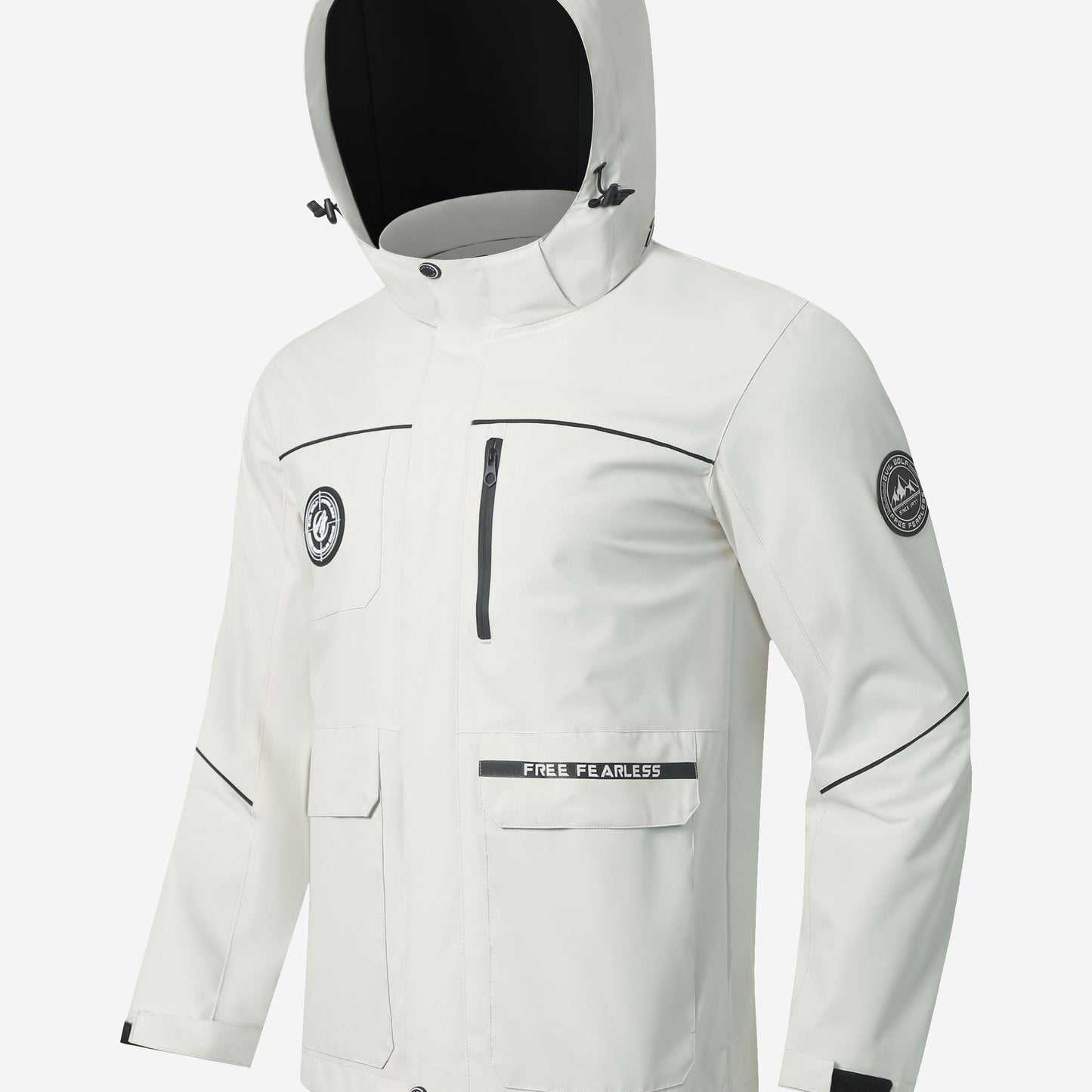 Herren Outdoor-Jacke – Wasserabweisend – Mit Kapuze – Vielseitige Taschen – Windschutz